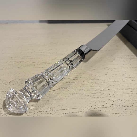 Rare Vintage Waterford Lismore Offset Cake Knife & Server Set  NIB Wedding Ready - Picture 8 of 9